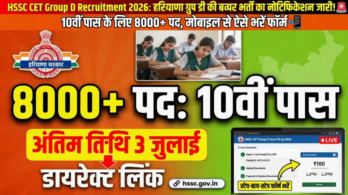 HSSC CET Group D Recruitment 2026