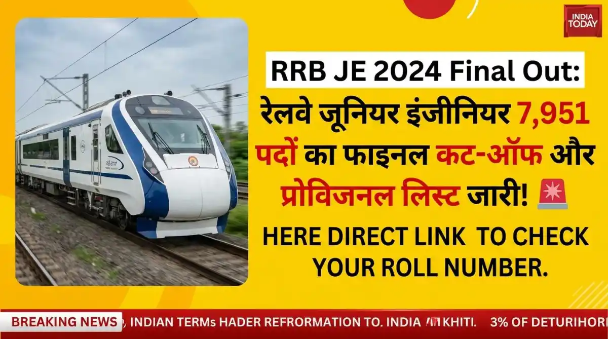 RRB JE 2024 Final Result Out:
